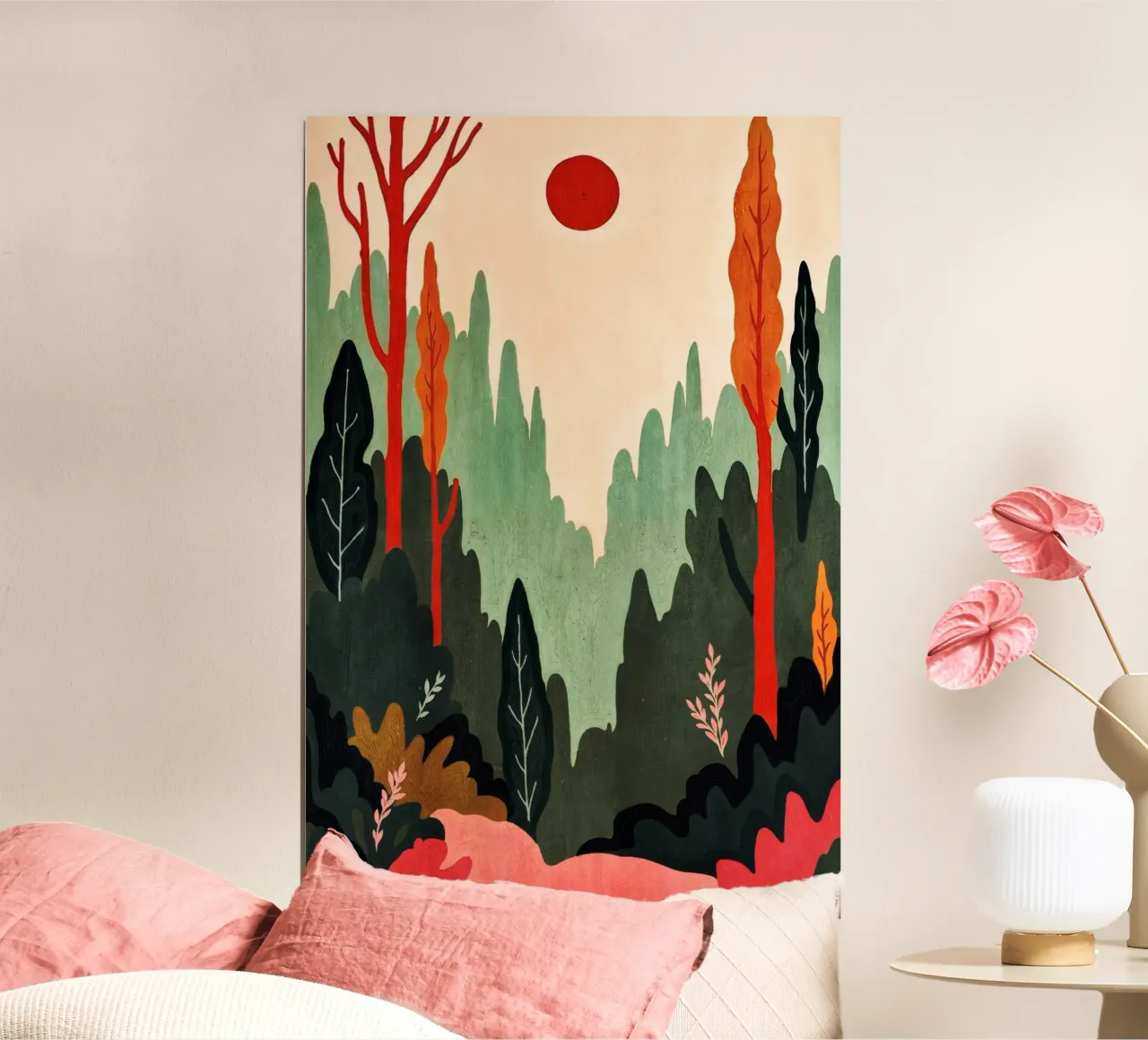 Sunset Birches carta hahnemühle da Lana Rodriguez
