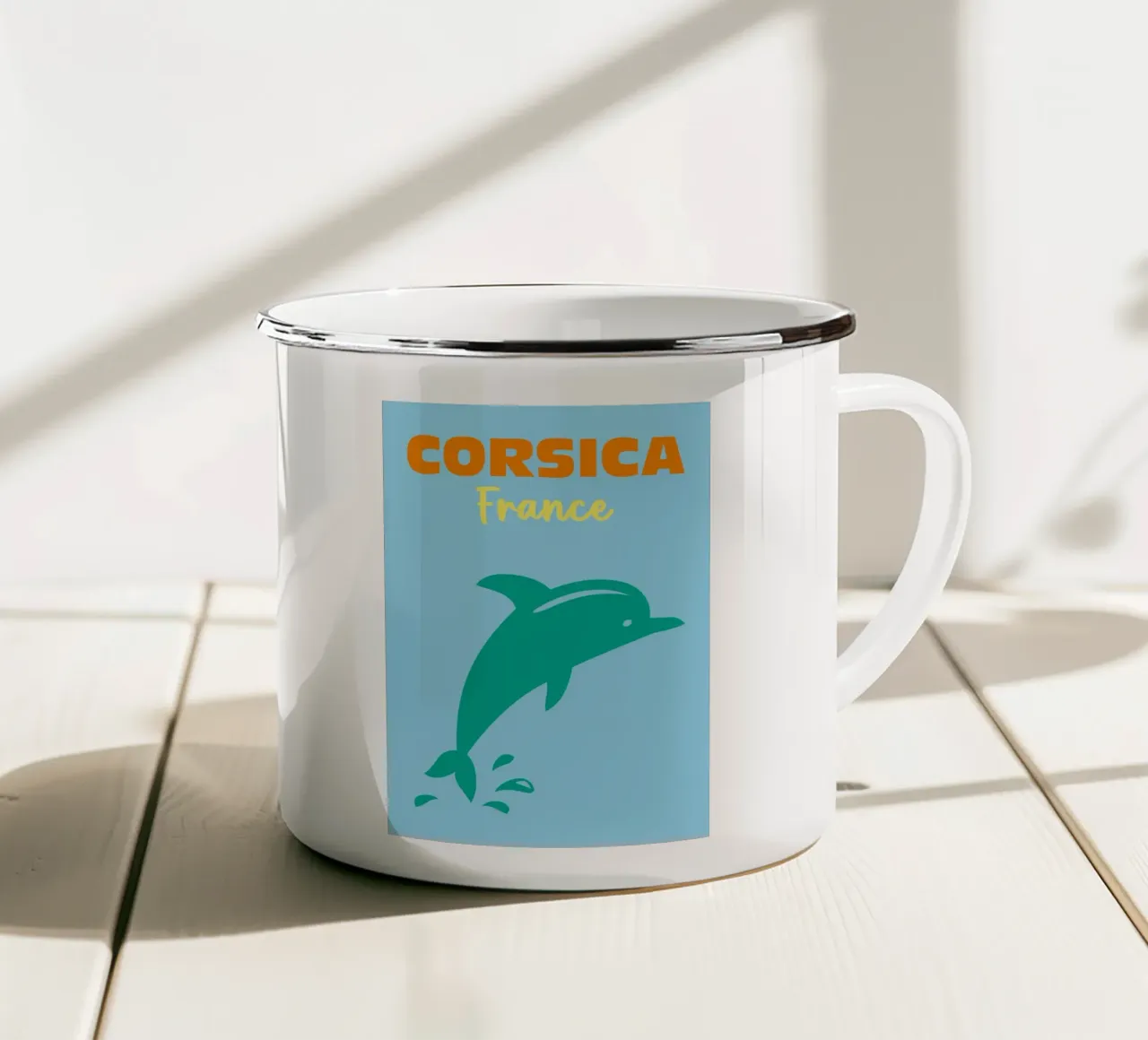 Corsica, France tazza in smalto da Art Fart