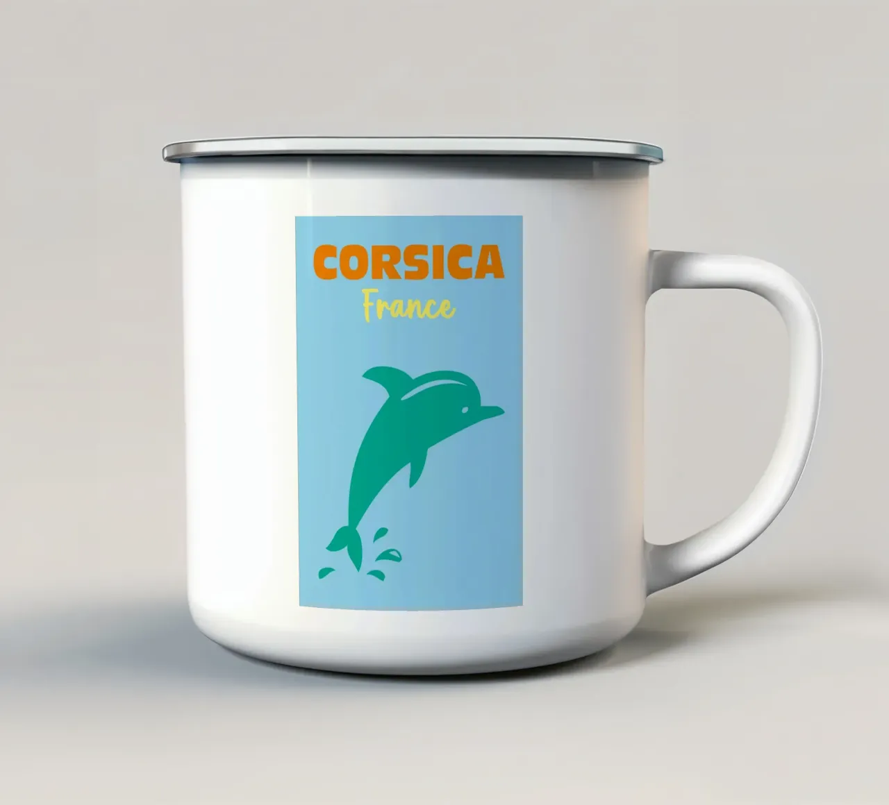 Corsica, France tazza in smalto da Art Fart