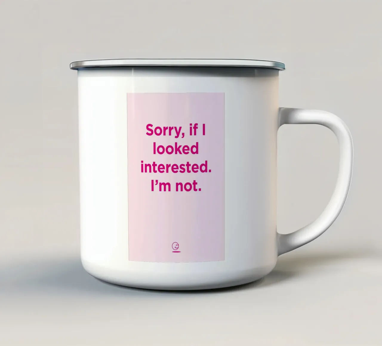 Not interested emaille mok van Art Fart