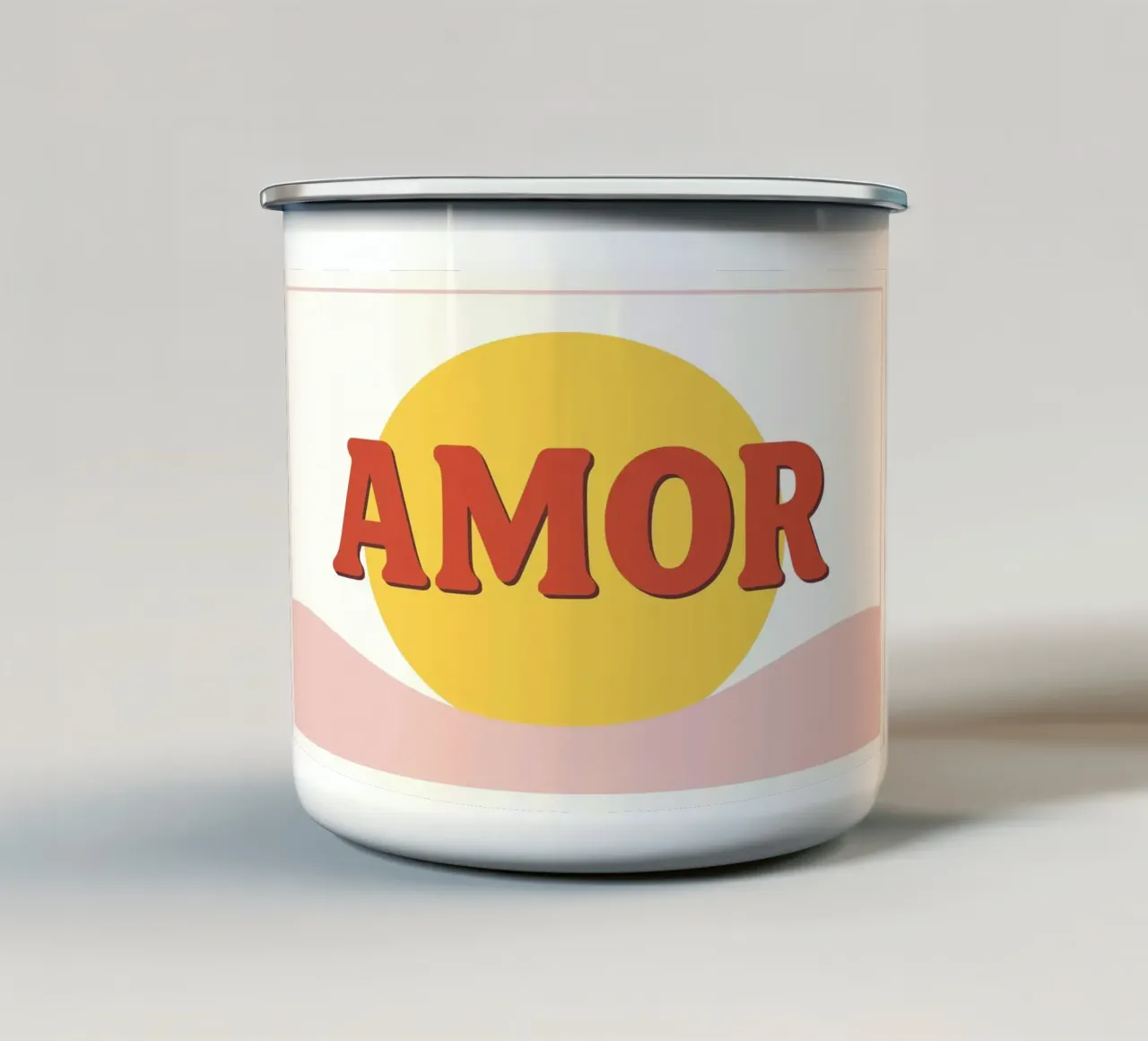 Poster Amor Soleil - Poster romantico retrò tazza in smalto da JETLAG | affiches voyage