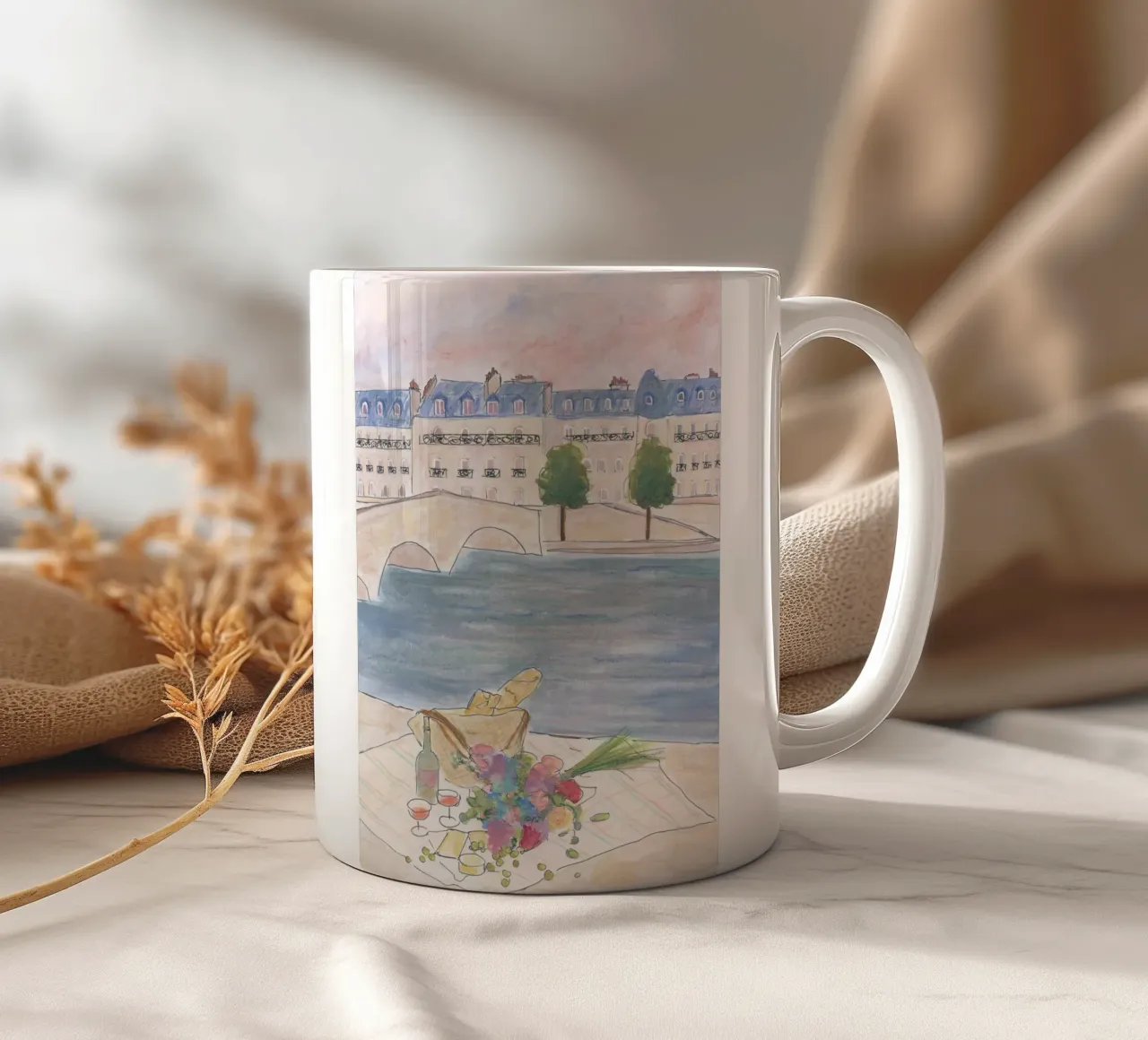 Picnic sulla Senna tazza in ceramica da Katharina Puritscher