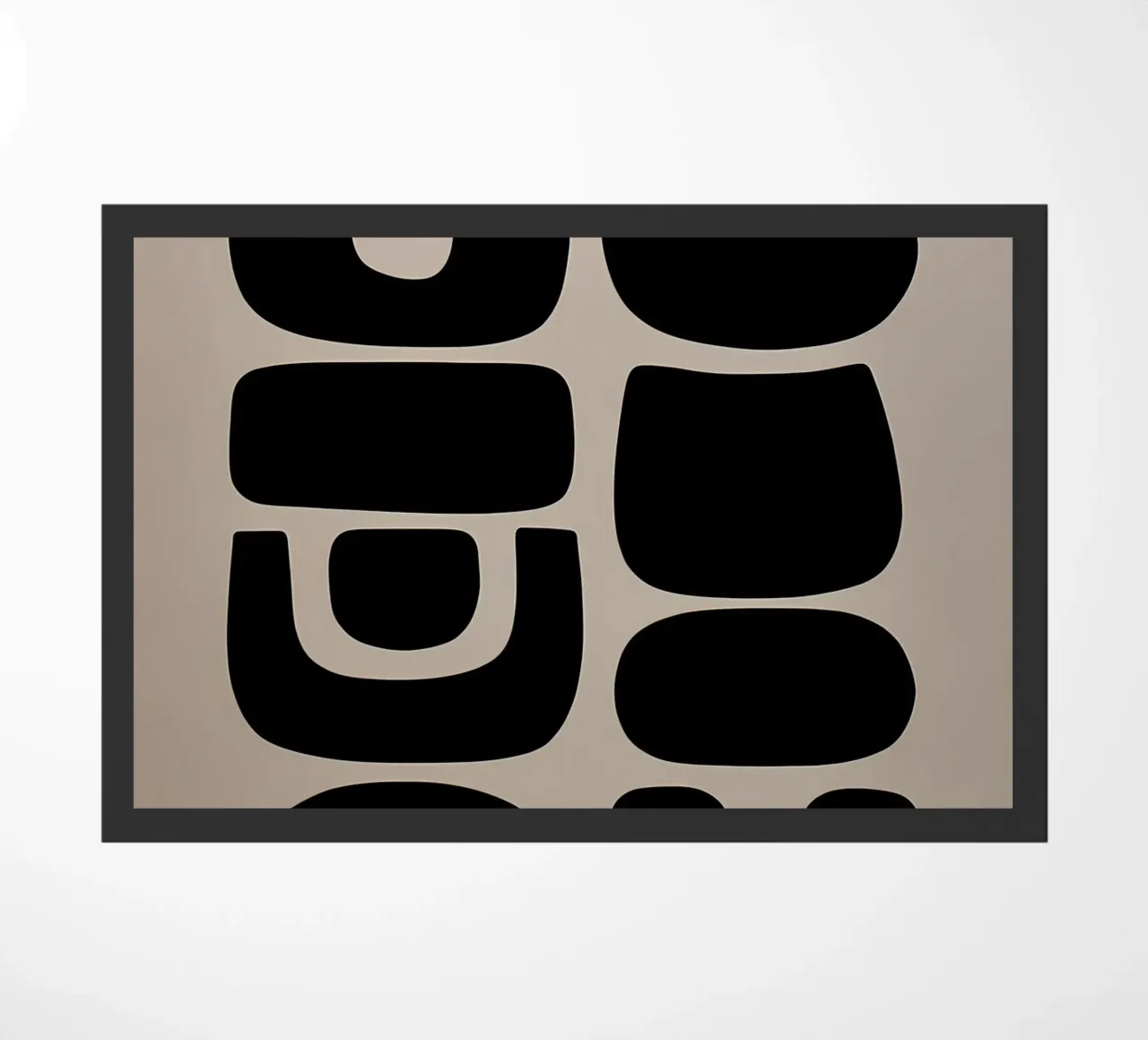 Beige Nero Astratto Forme geometriche di metà secolo zerbino da IamHomeStudio
