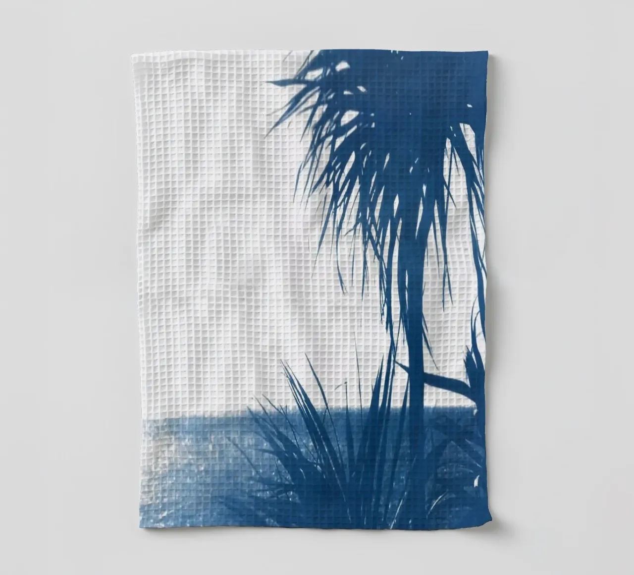 Cyanotype Palm Tree Beach torchon de Kim Hubball Studio