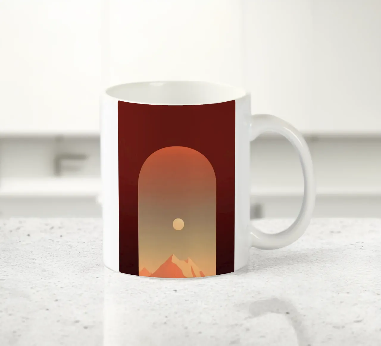 mountain in window tazza in ceramica da Fost