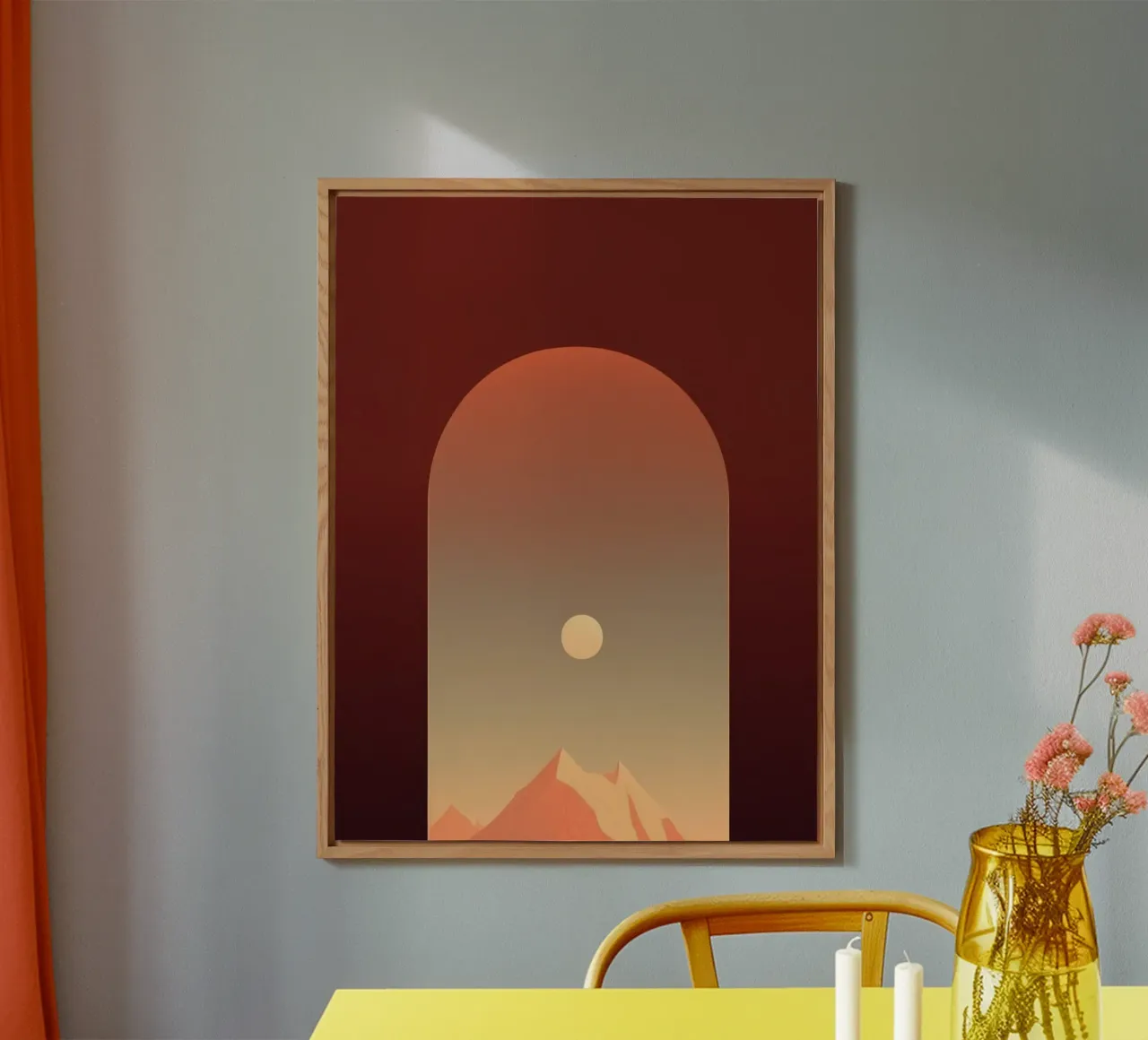 mountain in window pannello forex da Fost