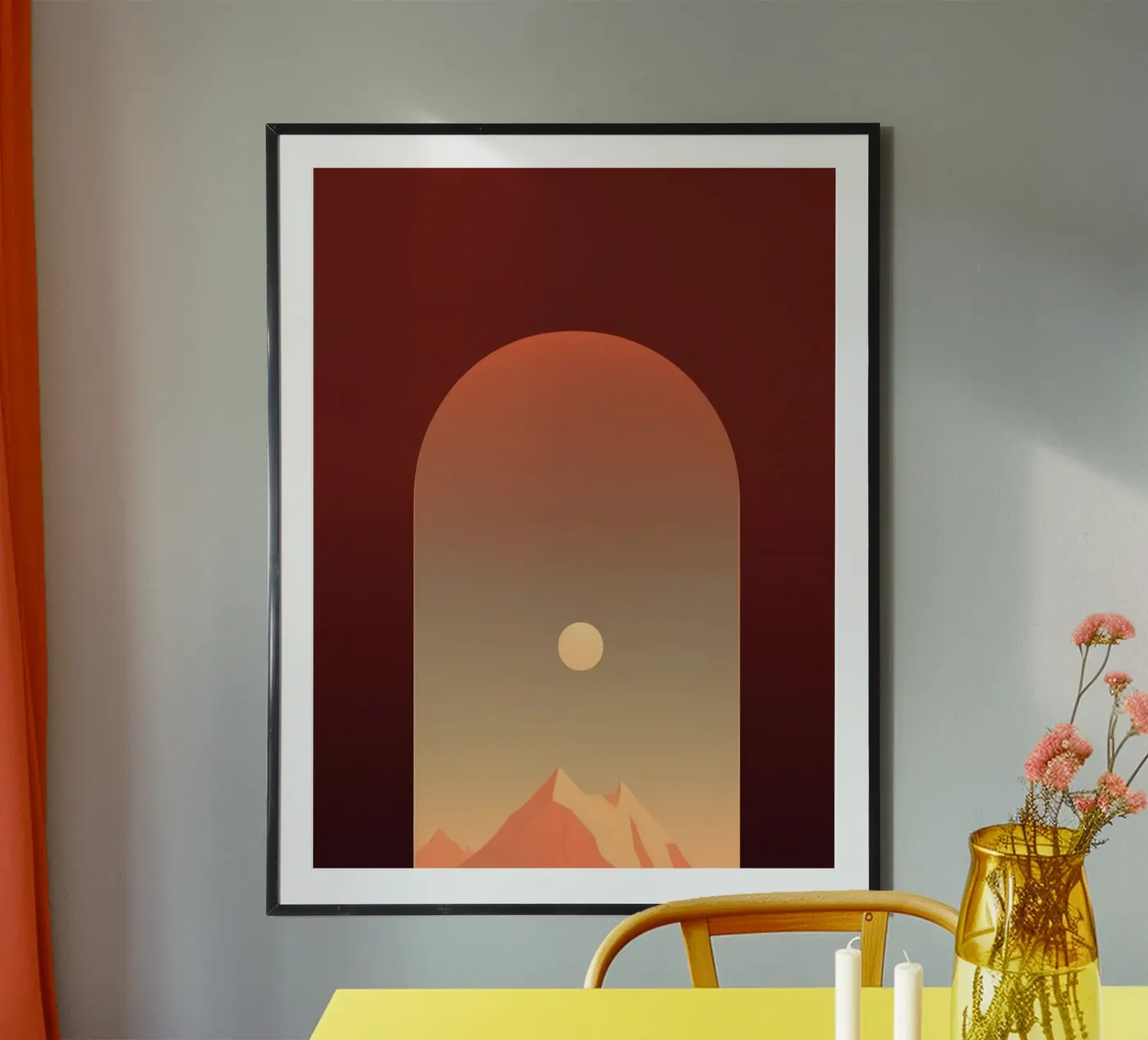 mountain in window poster da Fost