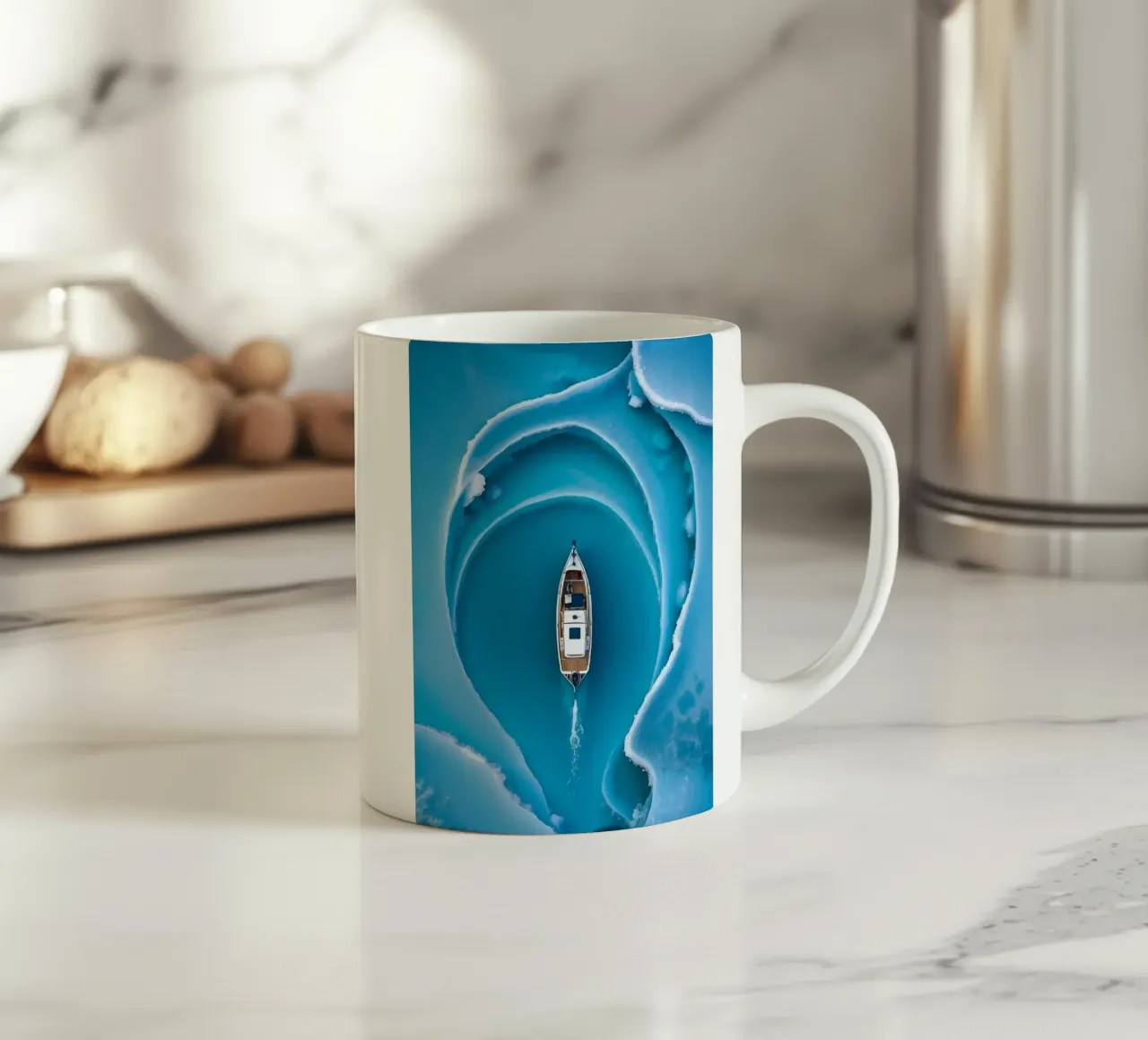 boat in curve land tazza in ceramica da Fost