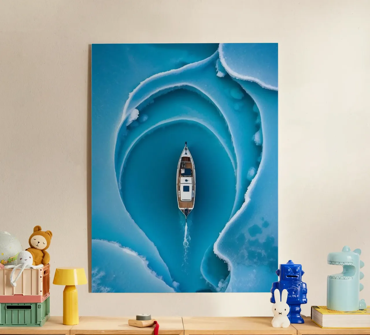 boat in curve land plexiglass da Fost