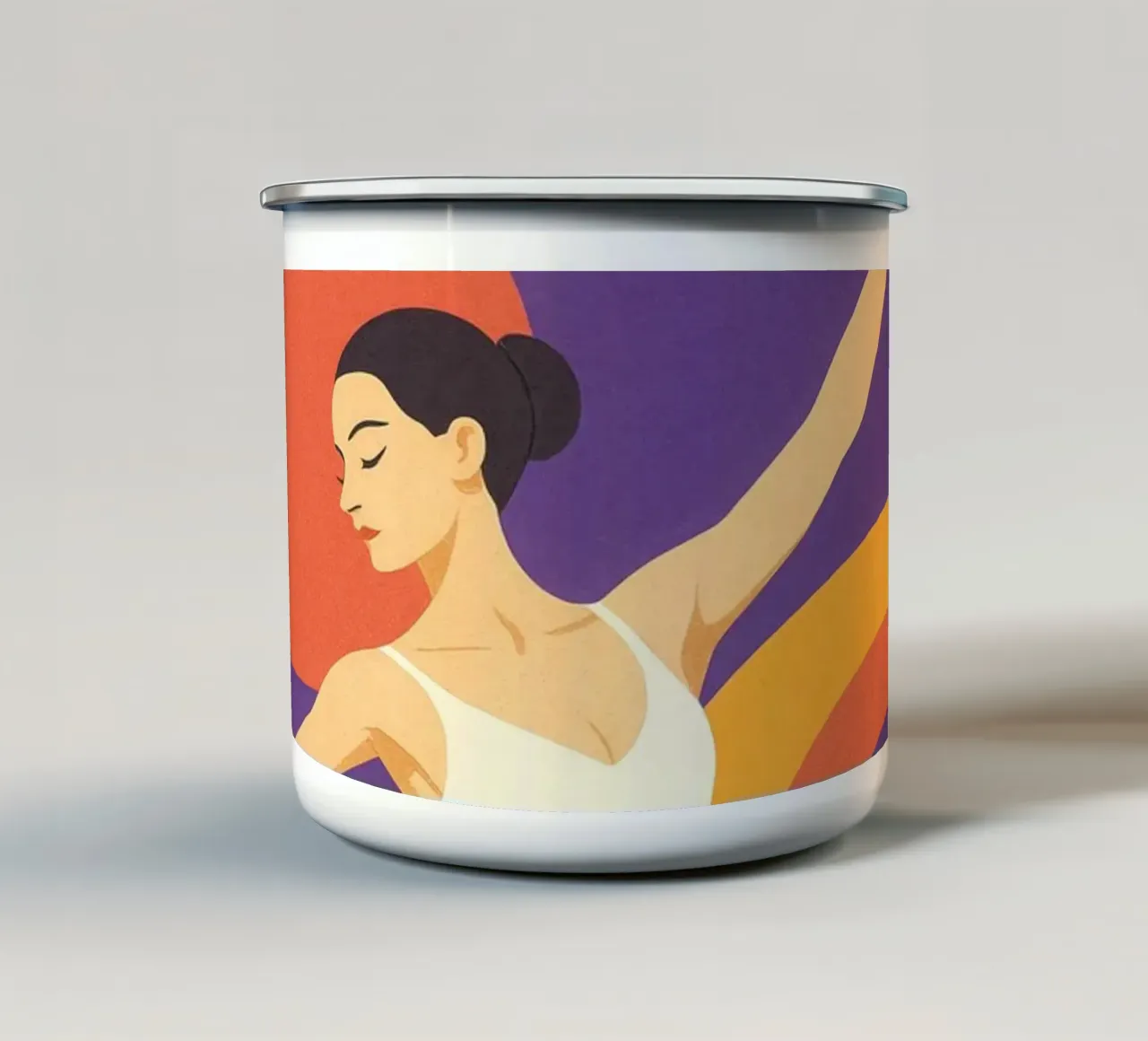 Poster del Ballet Classique - Poster retrò di una ballerina star tazza in smalto da JETLAG | affiches voyage