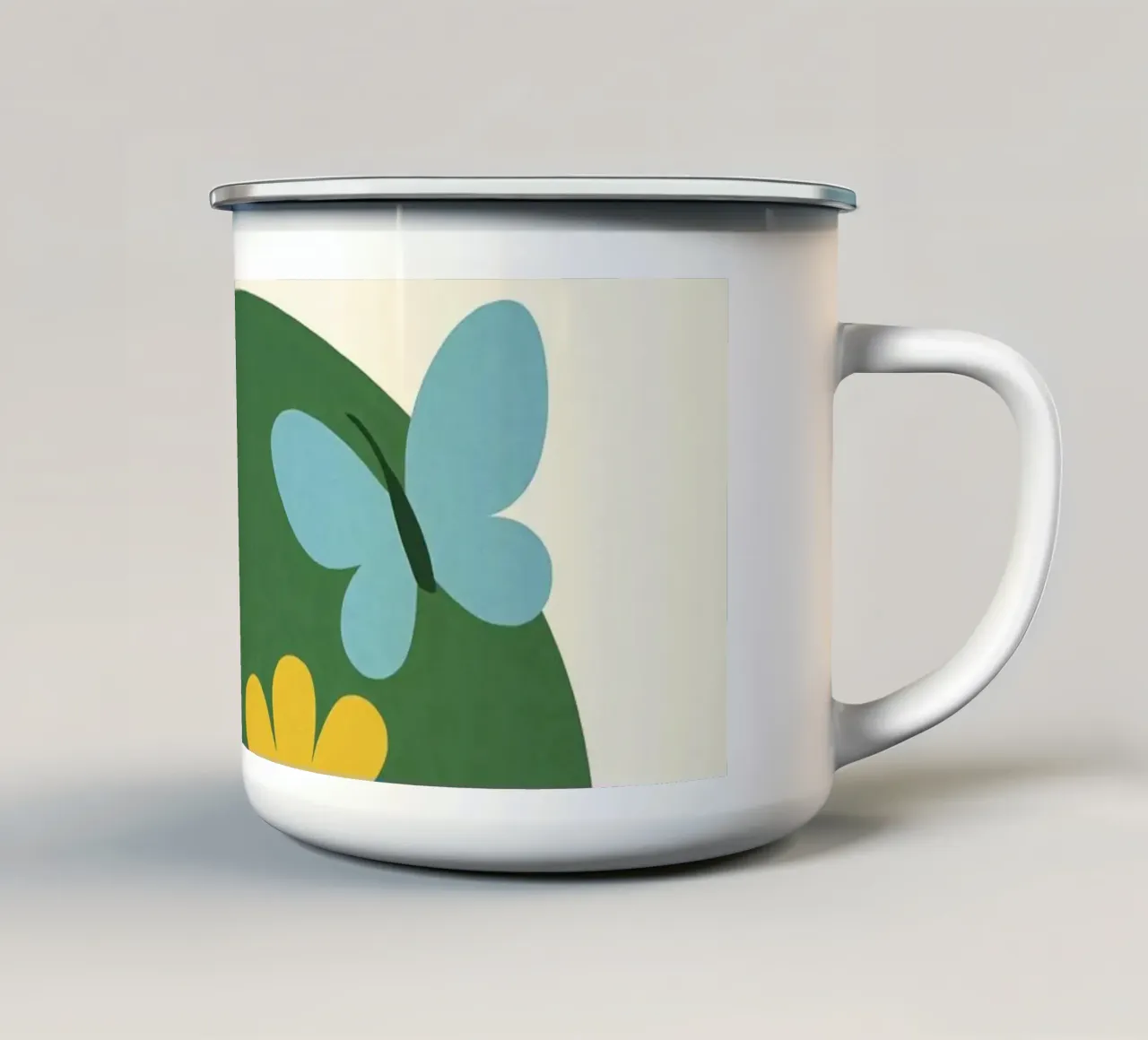 Poster da giardino - Poster rétro fleuri avec papillon tazza in smalto da JETLAG | affiches voyage