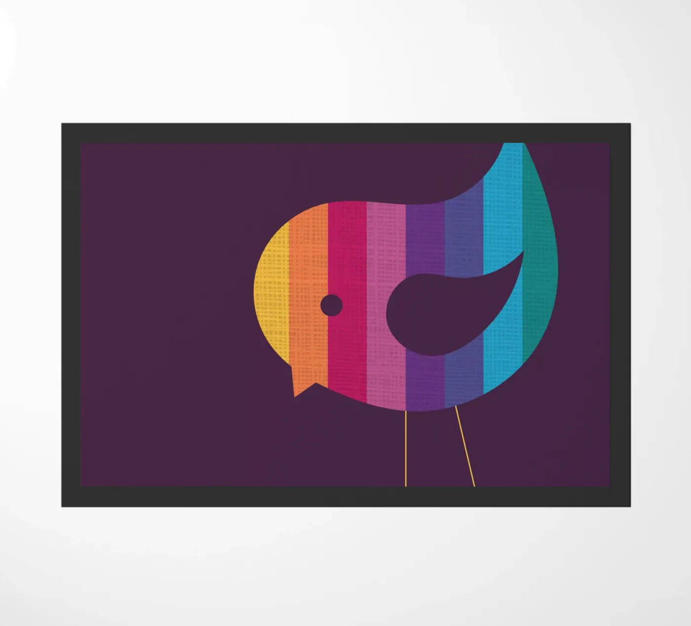Rainbow Bird doormat by Kim Hubball Studio