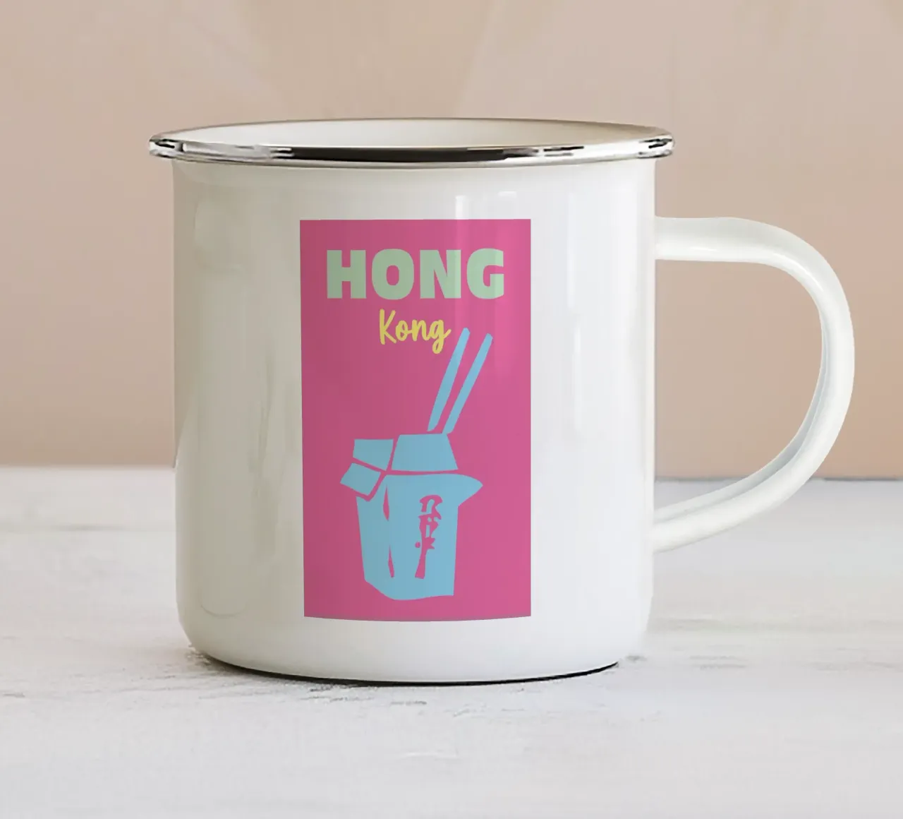 Hong Kong emaille mok van Art Fart