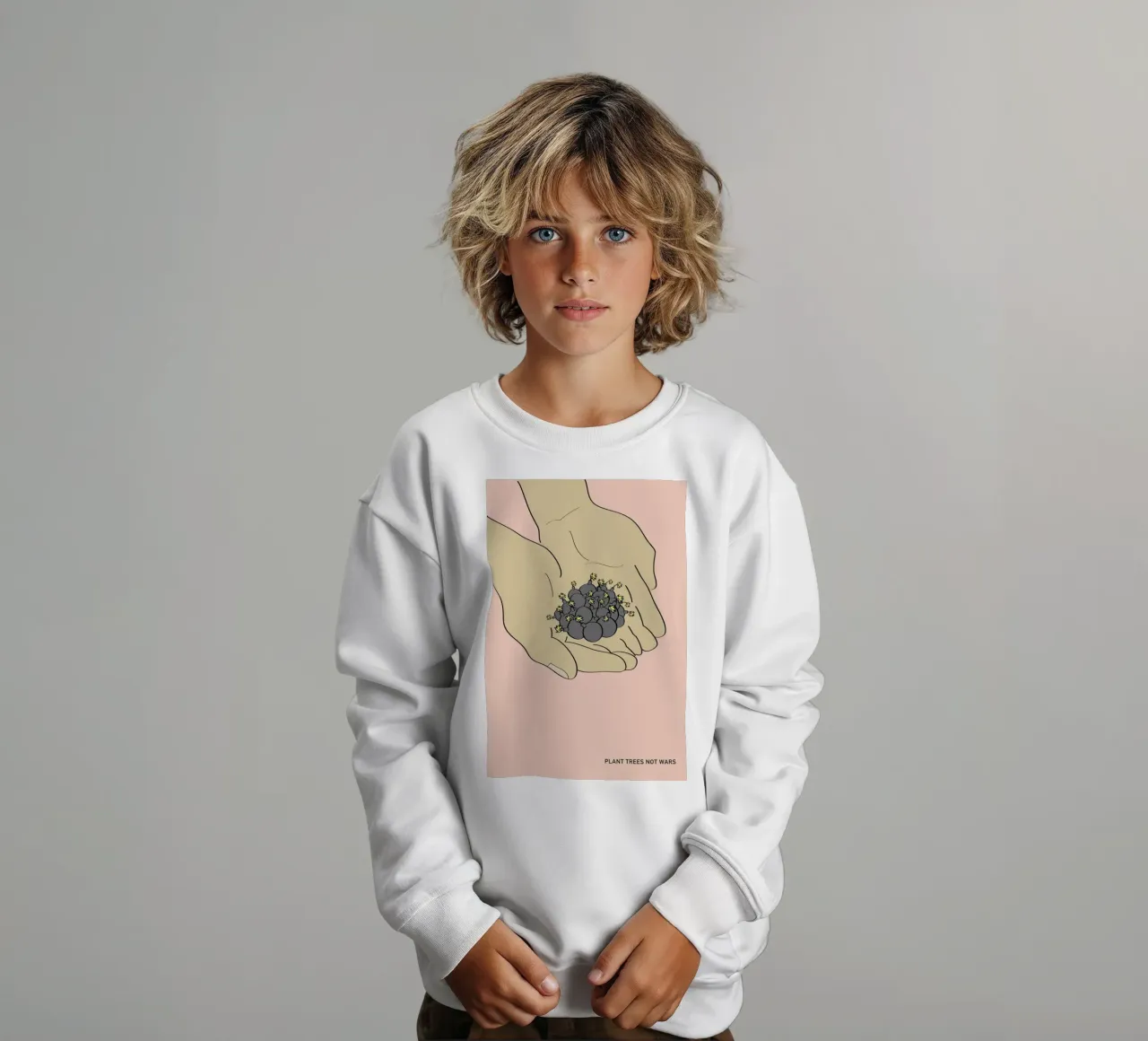 Plant Trees Not Wars kids sweatshirt by Andreas Wundersee