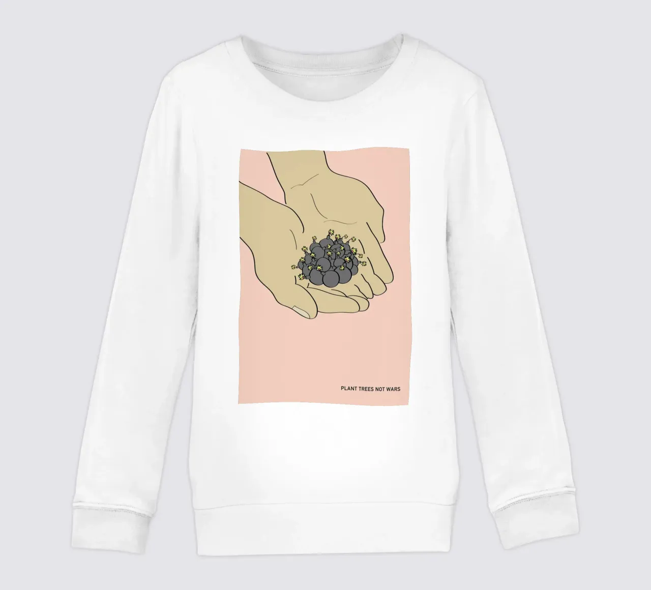 Plant Trees Not Wars kids sweatshirt by Andreas Wundersee