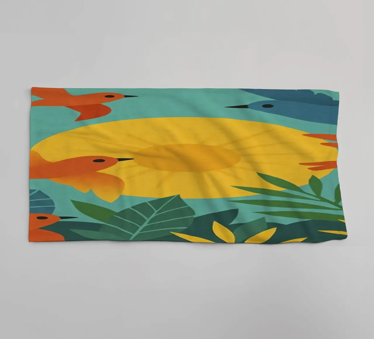 Poster con uccelli e sole - Poster naturalistico retrò asciugamano da bagno da JETLAG | affiches voyage