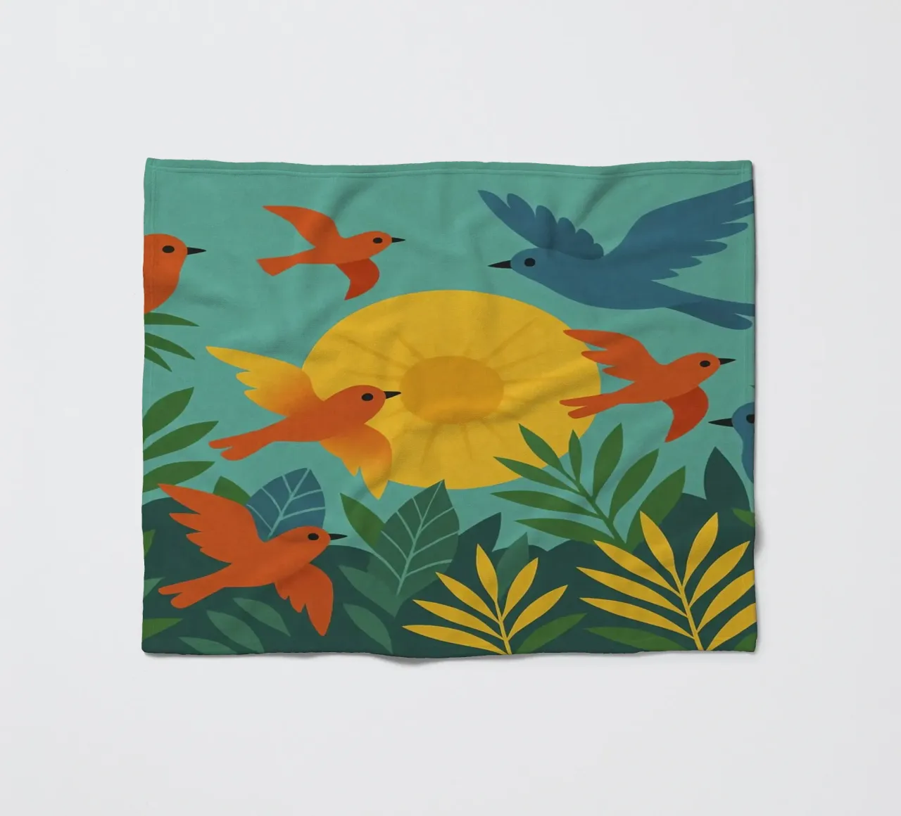 Poster con uccelli e sole - Poster naturalistico retrò coperta in pile da JETLAG | affiches voyage