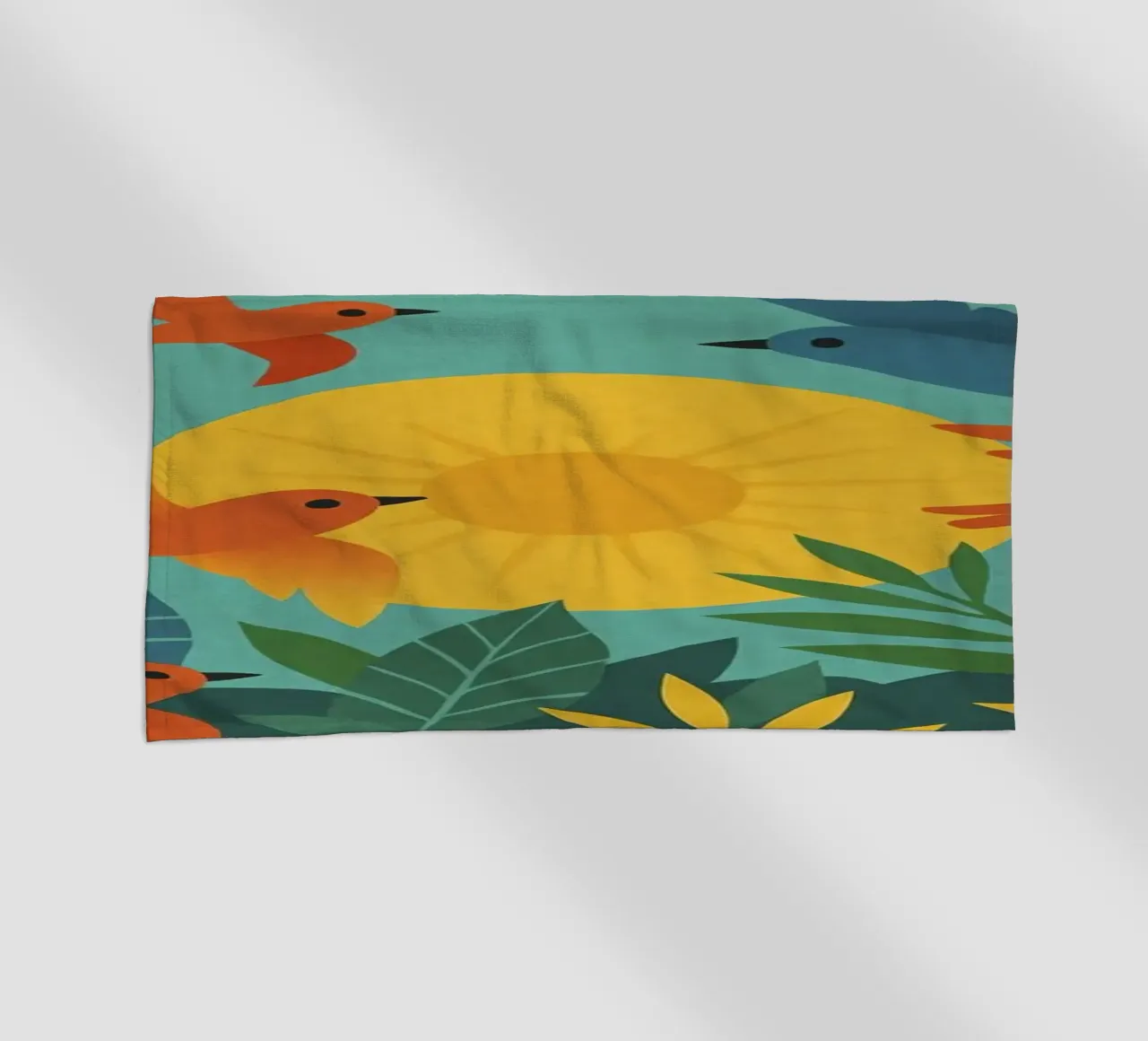 Poster con uccelli e sole - Poster naturalistico retrò telo mare da JETLAG | affiches voyage