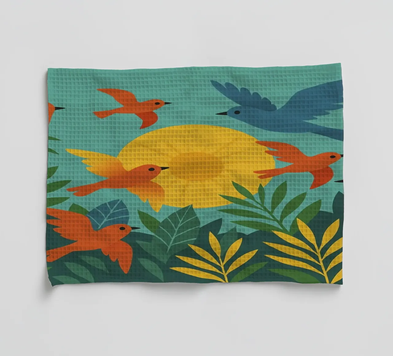 Poster con uccelli e sole - Poster naturalistico retrò canovaccio da cucina da JETLAG | affiches voyage