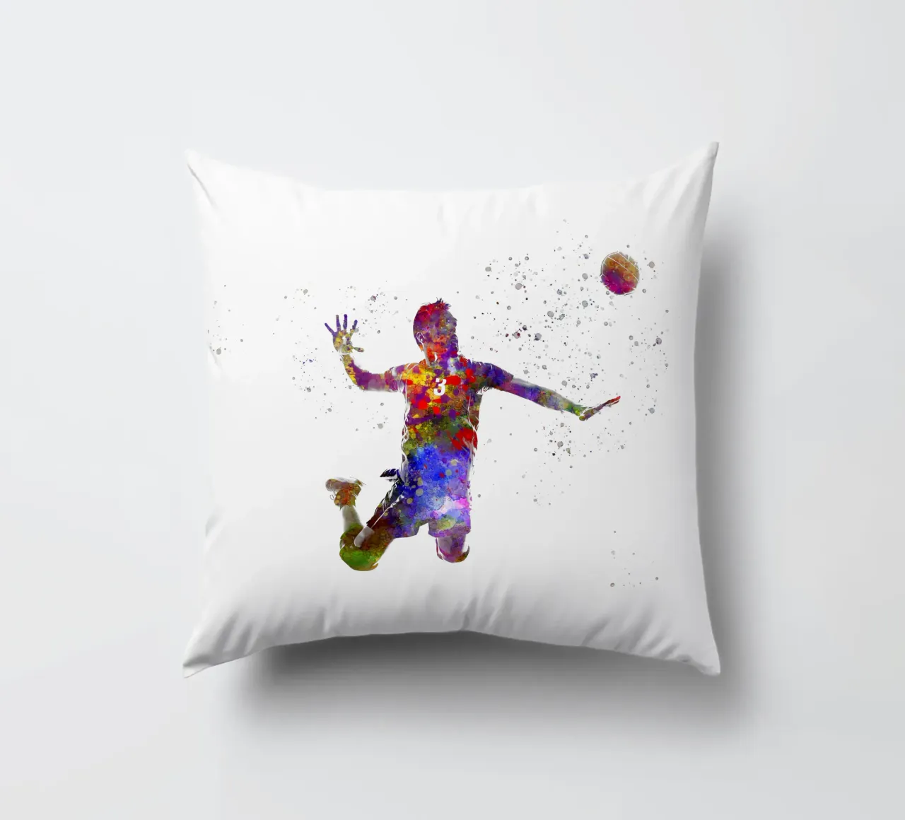 Giocatore di pallavolo in acquerello cuscino da ⚽ Sports Pulse