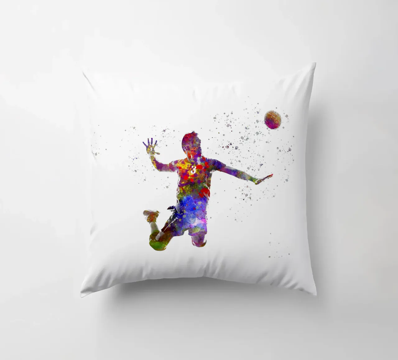 Giocatore di pallavolo in acquerello cuscino da ⚽ Sports Pulse