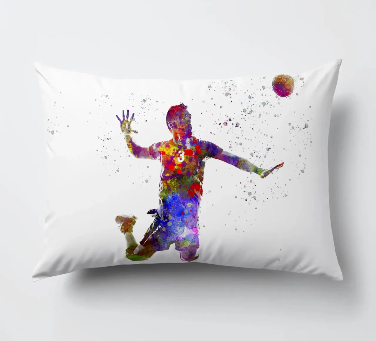 Giocatore di pallavolo in acquerello cuscino da ⚽ Sports Pulse