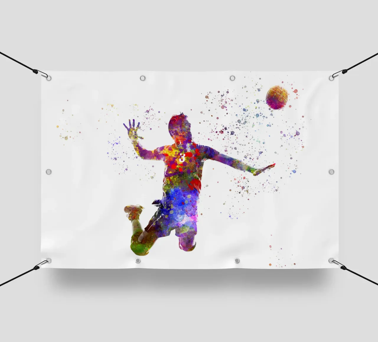 Giocatore di pallavolo in acquerello telo in pvc da ⚽ Sports Pulse