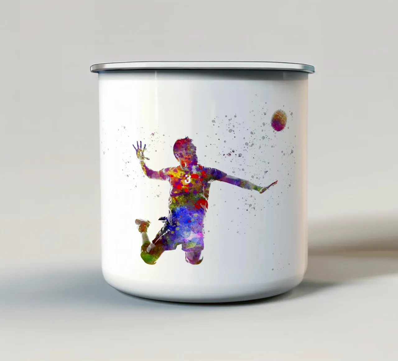 Giocatore di pallavolo in acquerello tazza in smalto da ⚽ Sports Pulse