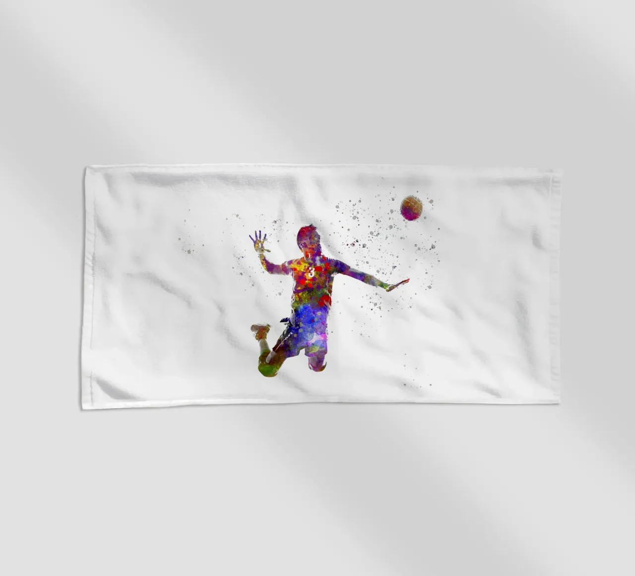 Giocatore di pallavolo in acquerello telo mare da ⚽ Sports Pulse