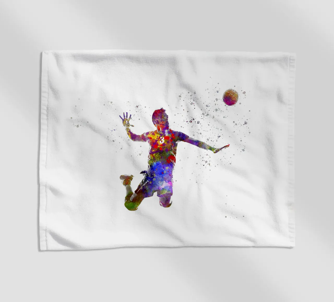 Giocatore di pallavolo in acquerello telo mare da ⚽ Sports Pulse