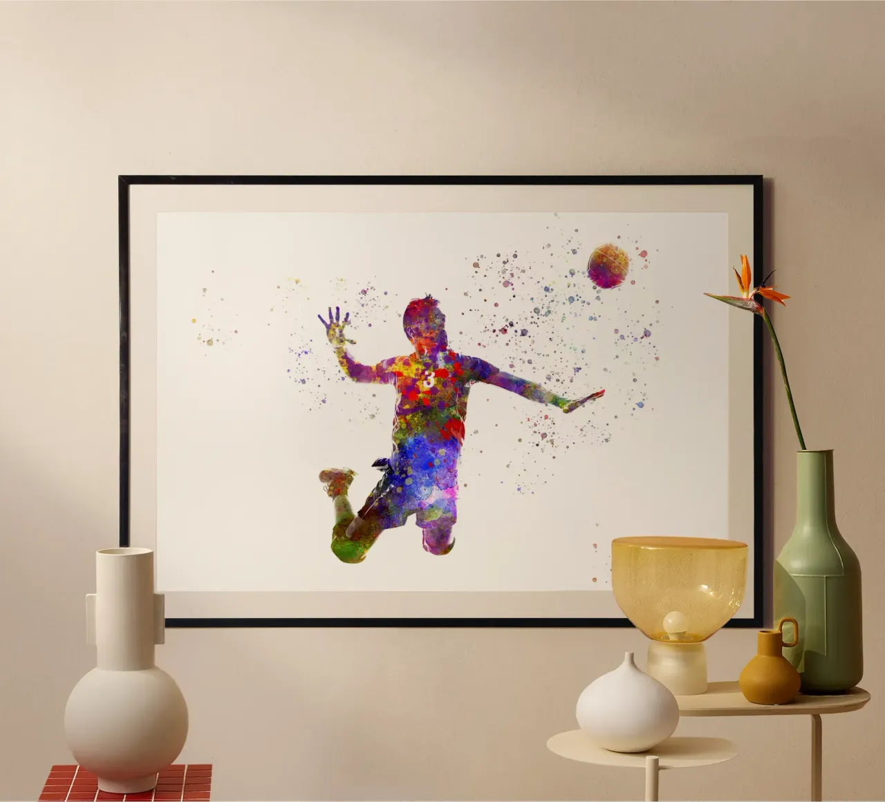 Giocatore di pallavolo in acquerello carta hahnemühle da ⚽ Sports Pulse