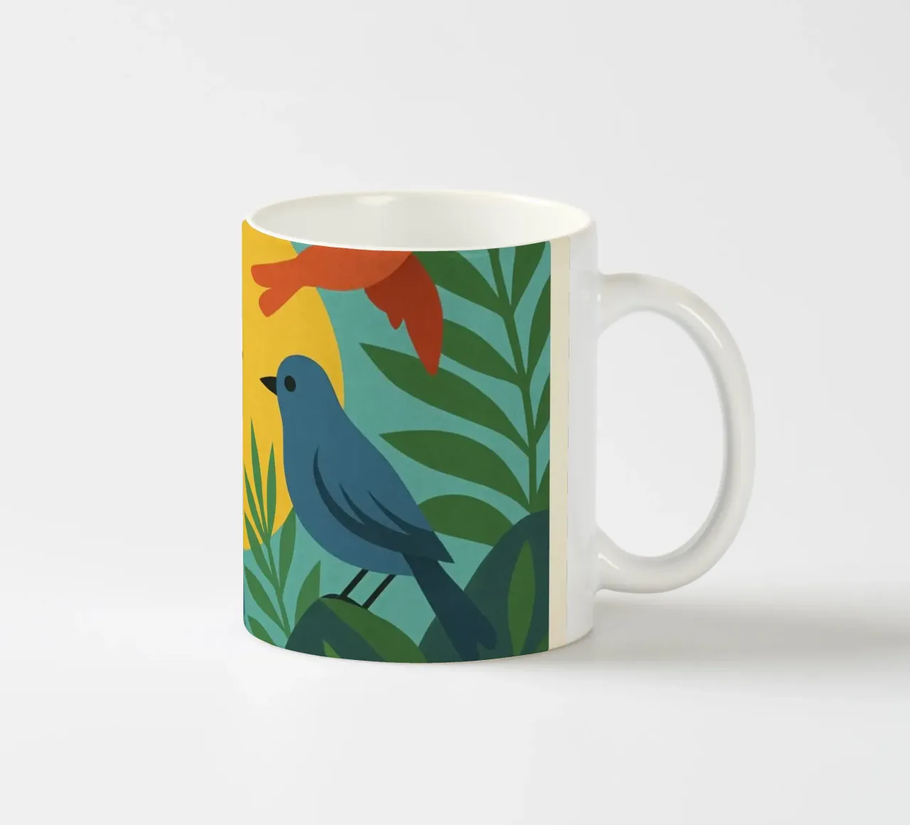 Poster con uccelli turchesi - Poster tropicale colorato e retrò tazza in ceramica da JETLAG | affiches voyage