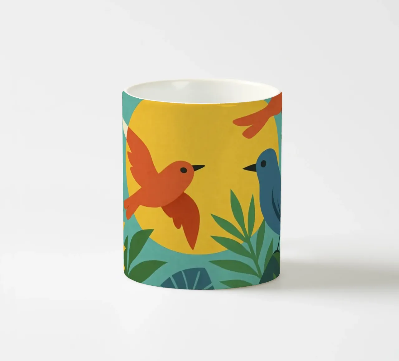 Poster con uccelli turchesi - Poster tropicale colorato e retrò tazza in ceramica da JETLAG | affiches voyage