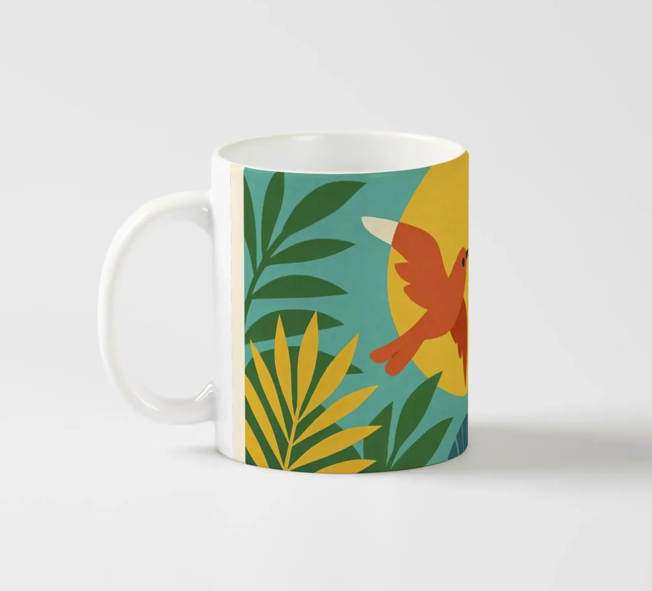 Poster con uccelli turchesi - Poster tropicale colorato e retrò tazza in ceramica da JETLAG | affiches voyage