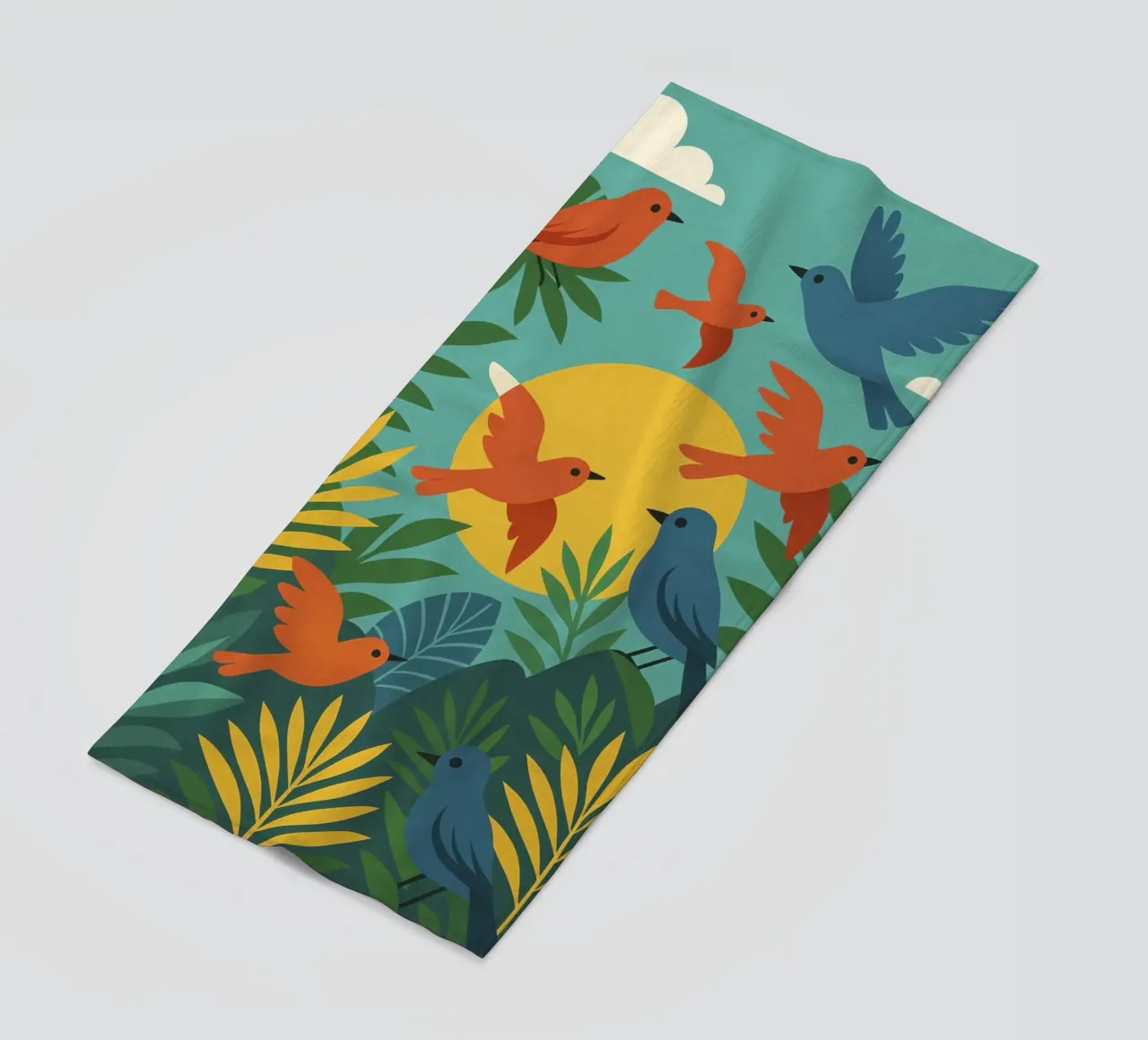 Poster con uccelli turchesi - Poster tropicale colorato e retrò telo mare da JETLAG | affiches voyage