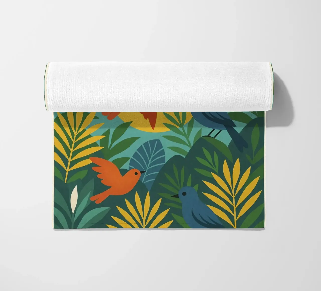 Poster con uccelli turchesi - Poster tropicale colorato e retrò telo mare da JETLAG | affiches voyage