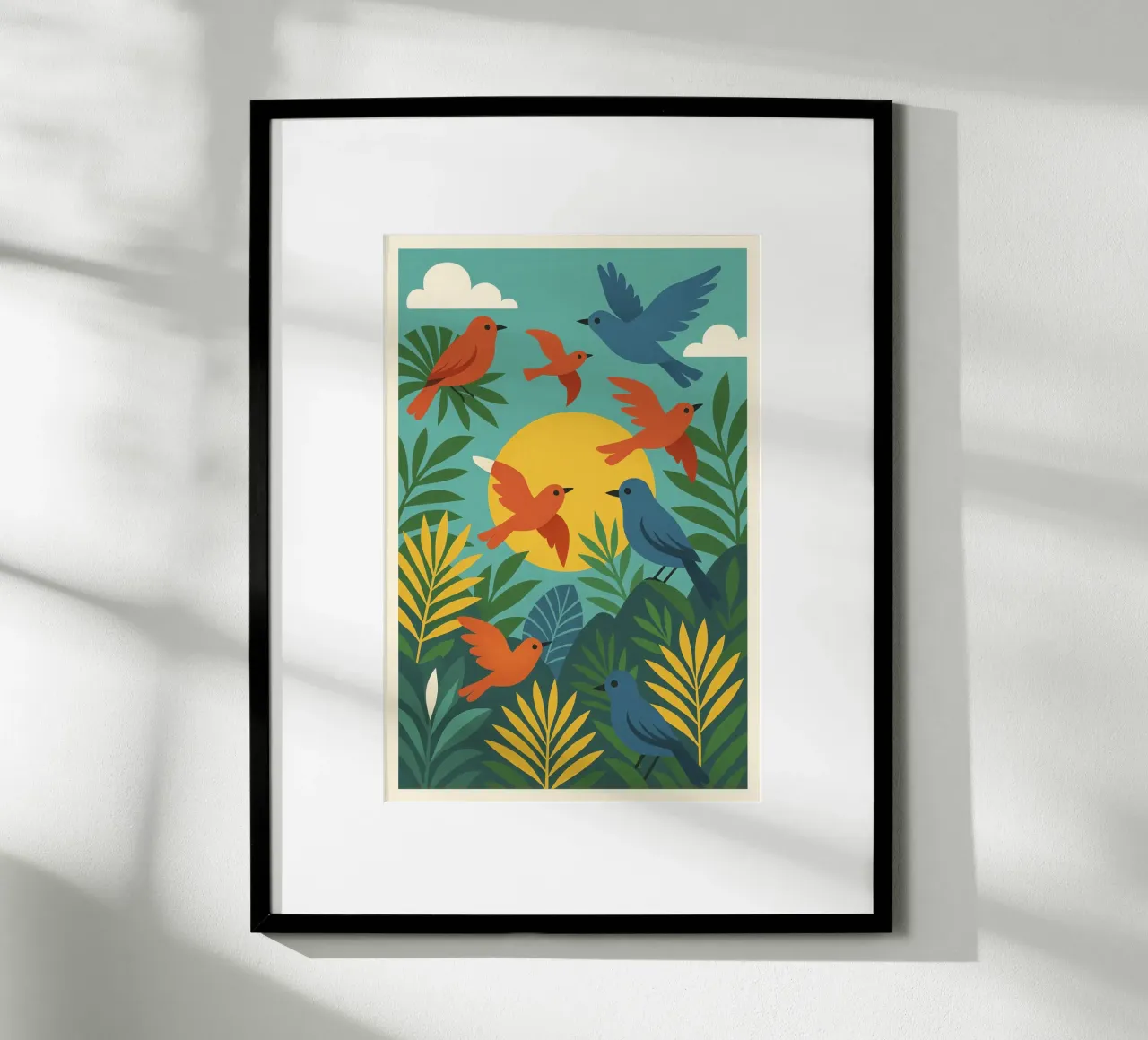 Poster con uccelli turchesi - Poster tropicale colorato e retrò carta hahnemühle da JETLAG | affiches voyage