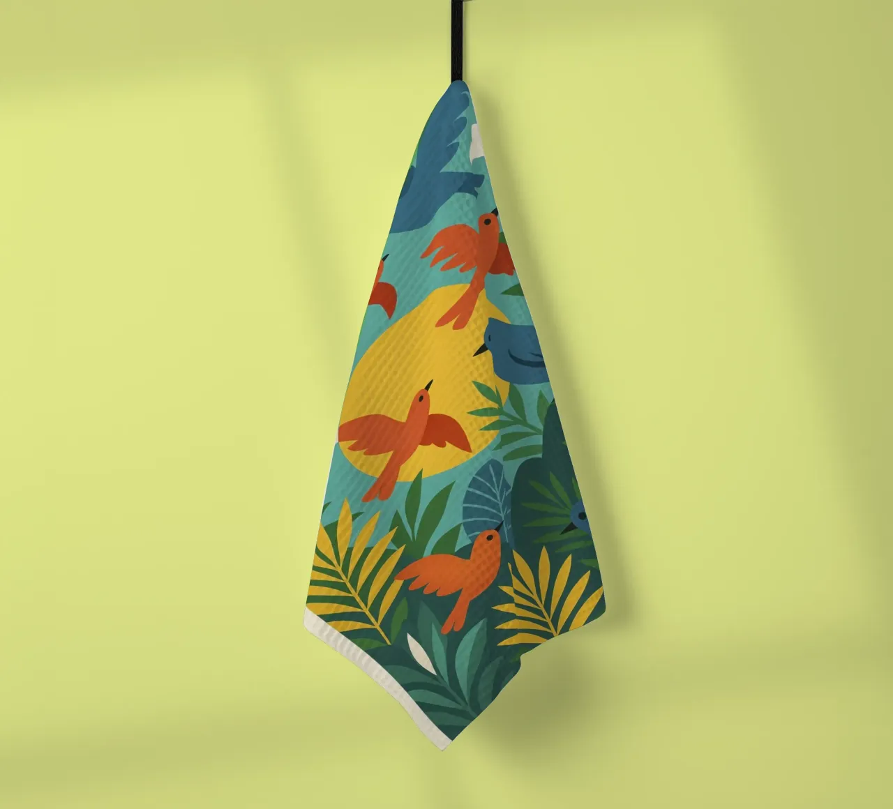 Poster con uccelli turchesi - Poster tropicale colorato e retrò canovaccio da cucina da JETLAG | affiches voyage