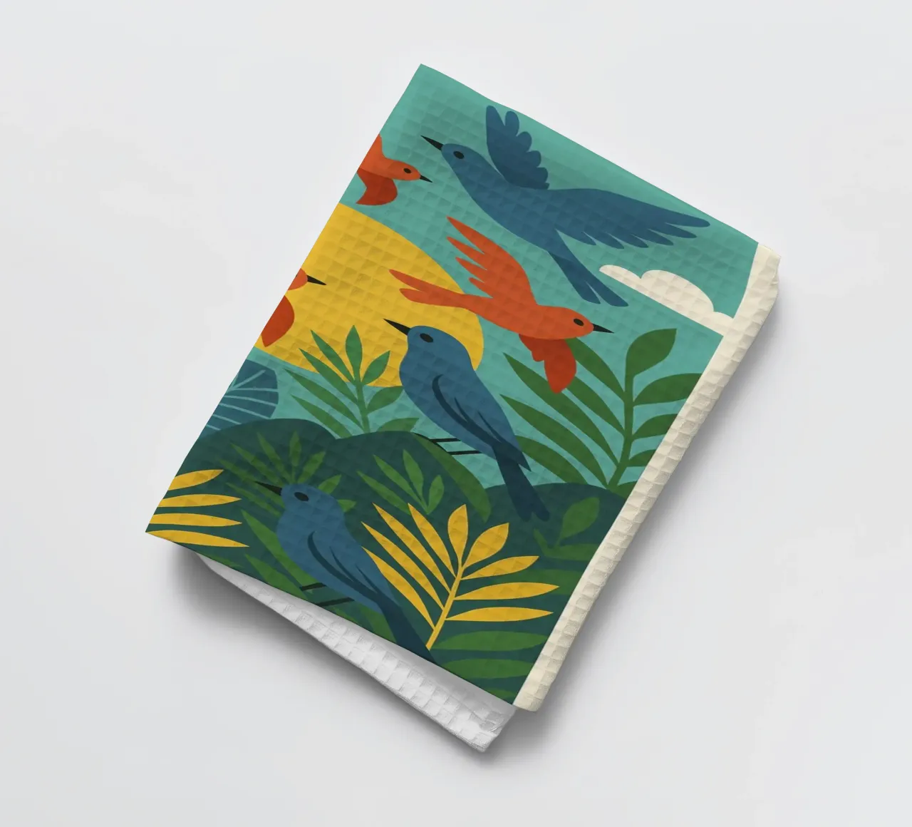 Poster con uccelli turchesi - Poster tropicale colorato e retrò canovaccio da cucina da JETLAG | affiches voyage