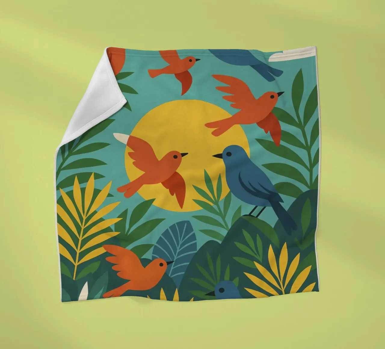 Poster con uccelli turchesi - Poster tropicale colorato e retrò coperta in pile da JETLAG | affiches voyage
