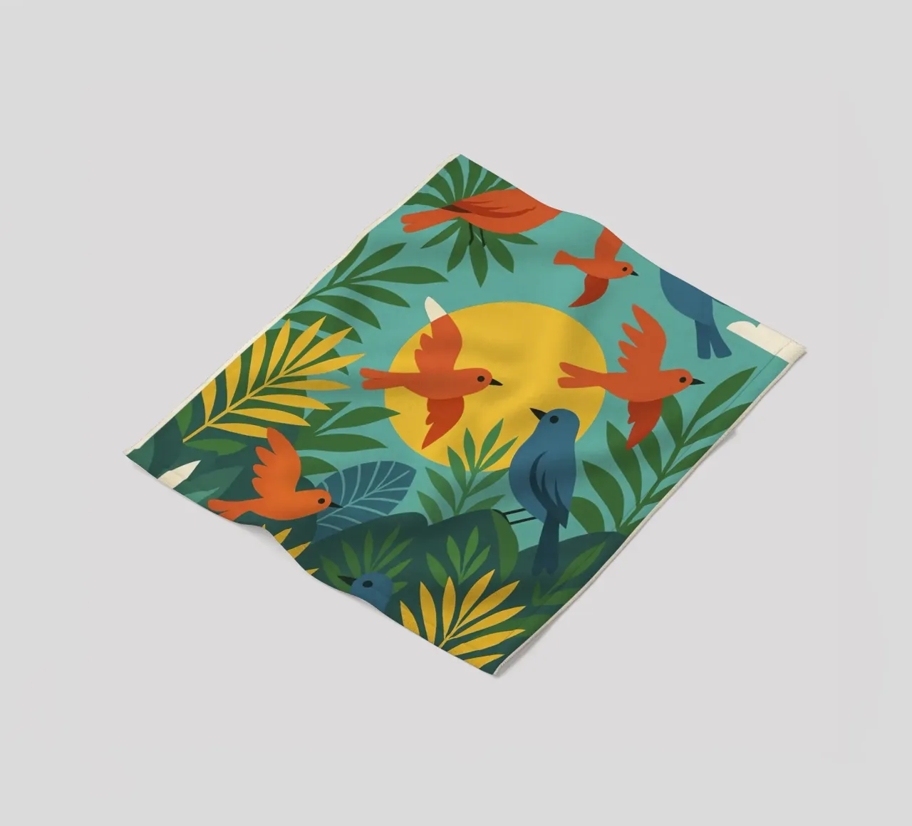 Poster con uccelli turchesi - Poster tropicale colorato e retrò coperta in pile da JETLAG | affiches voyage