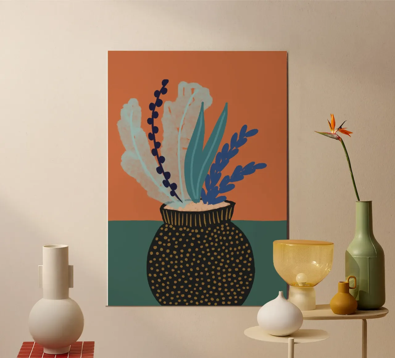 Vase Collection - Golden Autumn alluminio dibond da Studio Cinnamon