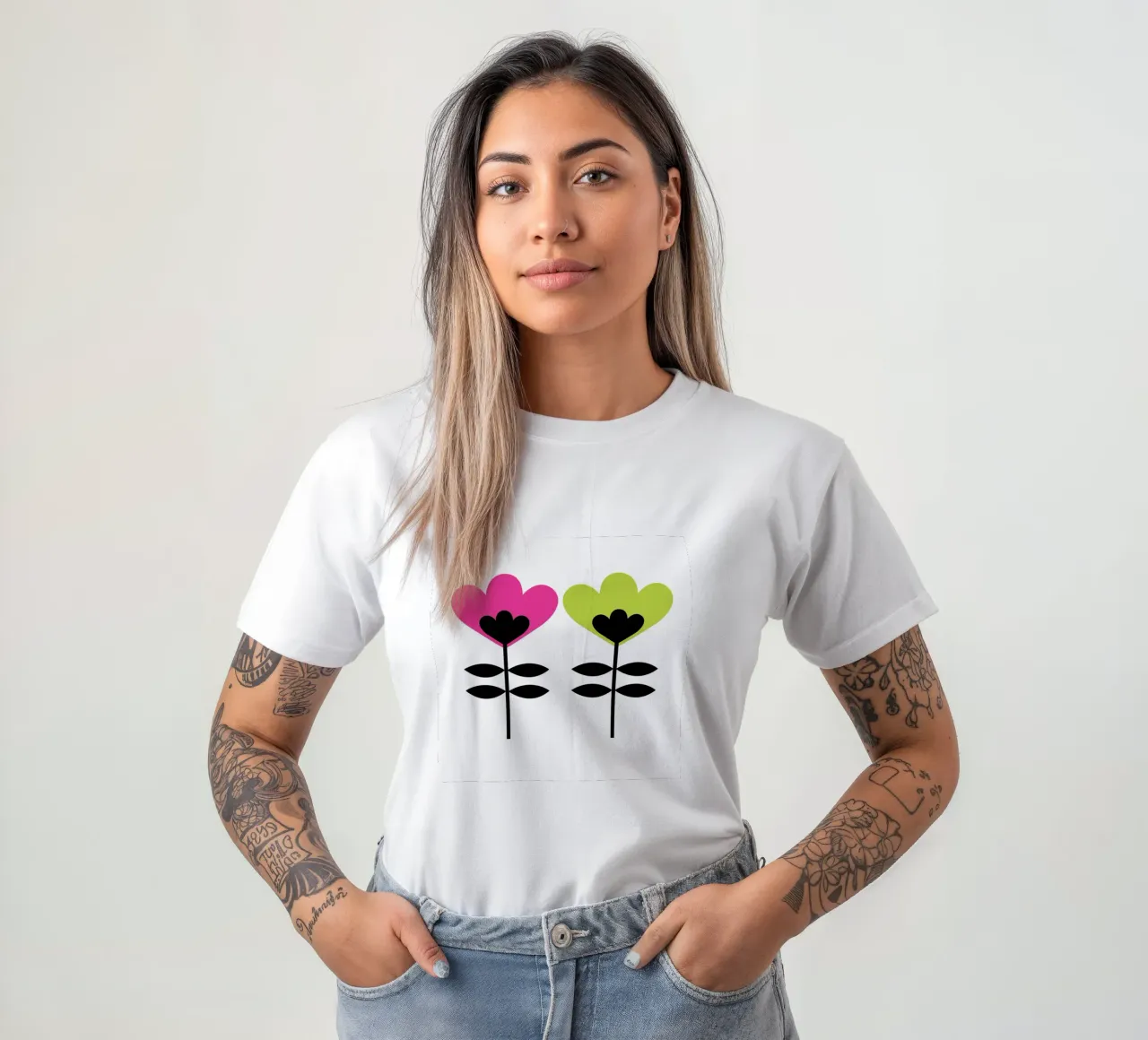 Fiori di metà secolo t-shirt da Kim Hubball Studio