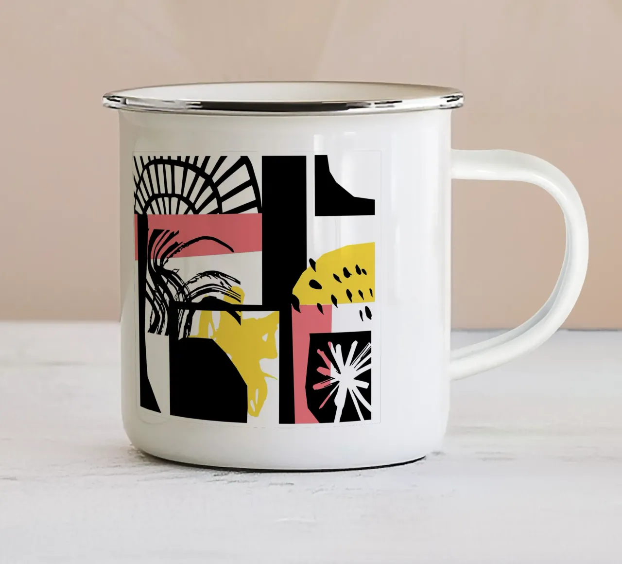 Expresión abstracta taza de esmalte de Kim Hubball Studio