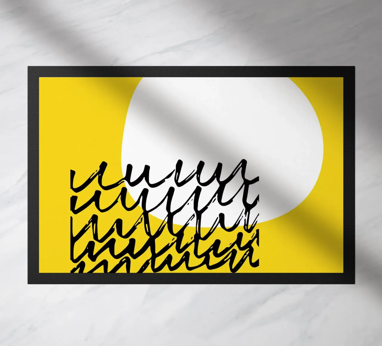 Minimal Yellow Sun doormat by Kim Hubball Studio