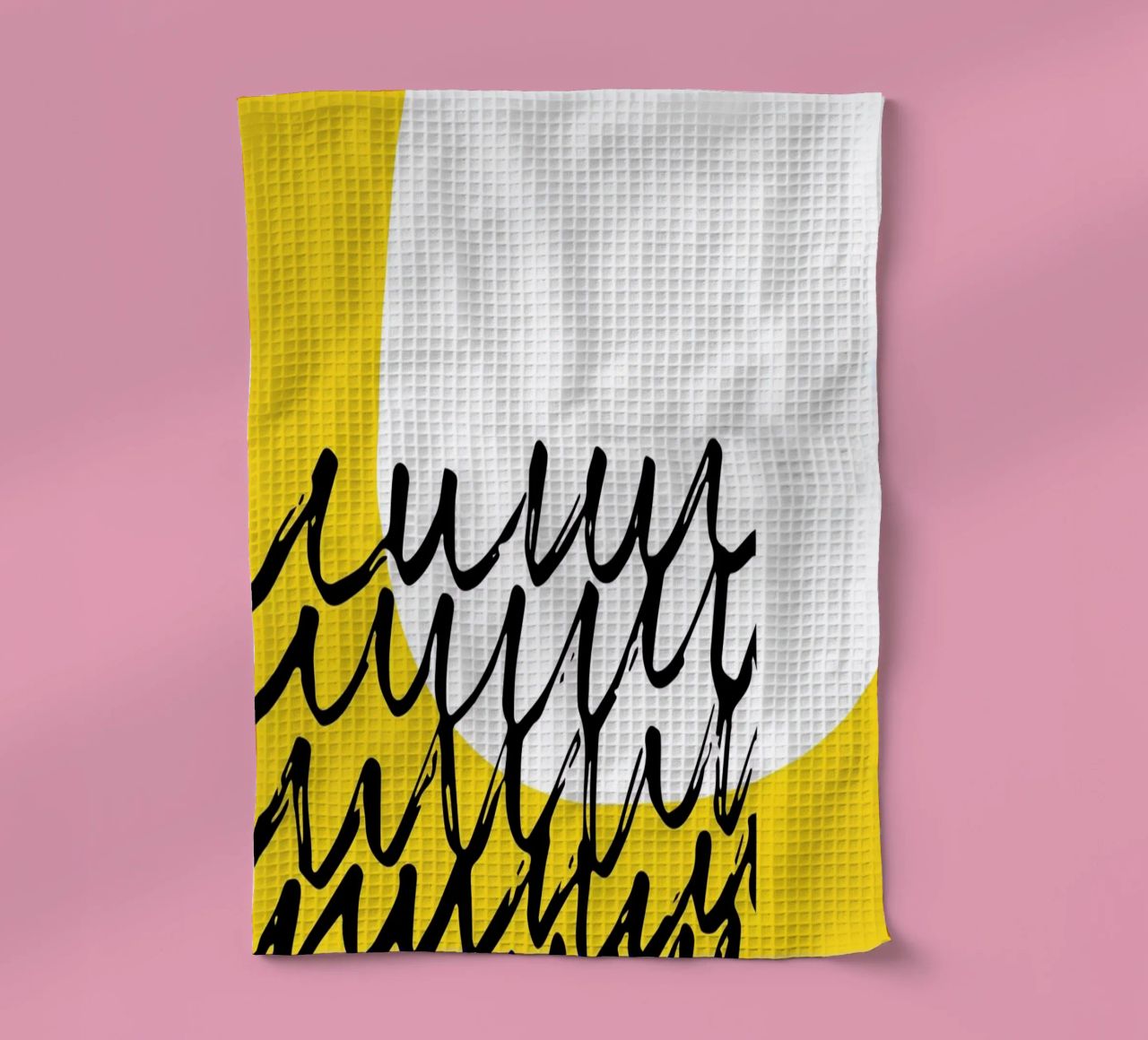 Soleil jaune minimal torchon de Kim Hubball Studio