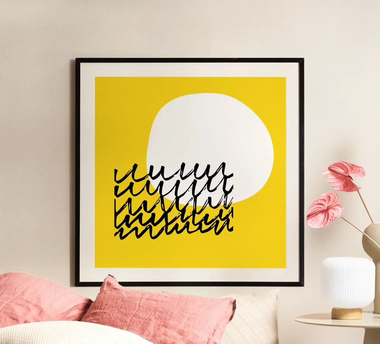 Soleil jaune minimal poster de Kim Hubball Studio