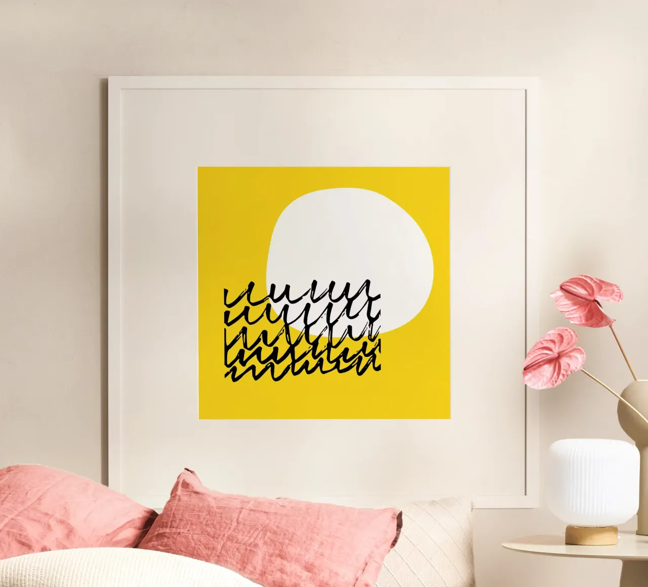 Soleil jaune minimal poster de Kim Hubball Studio