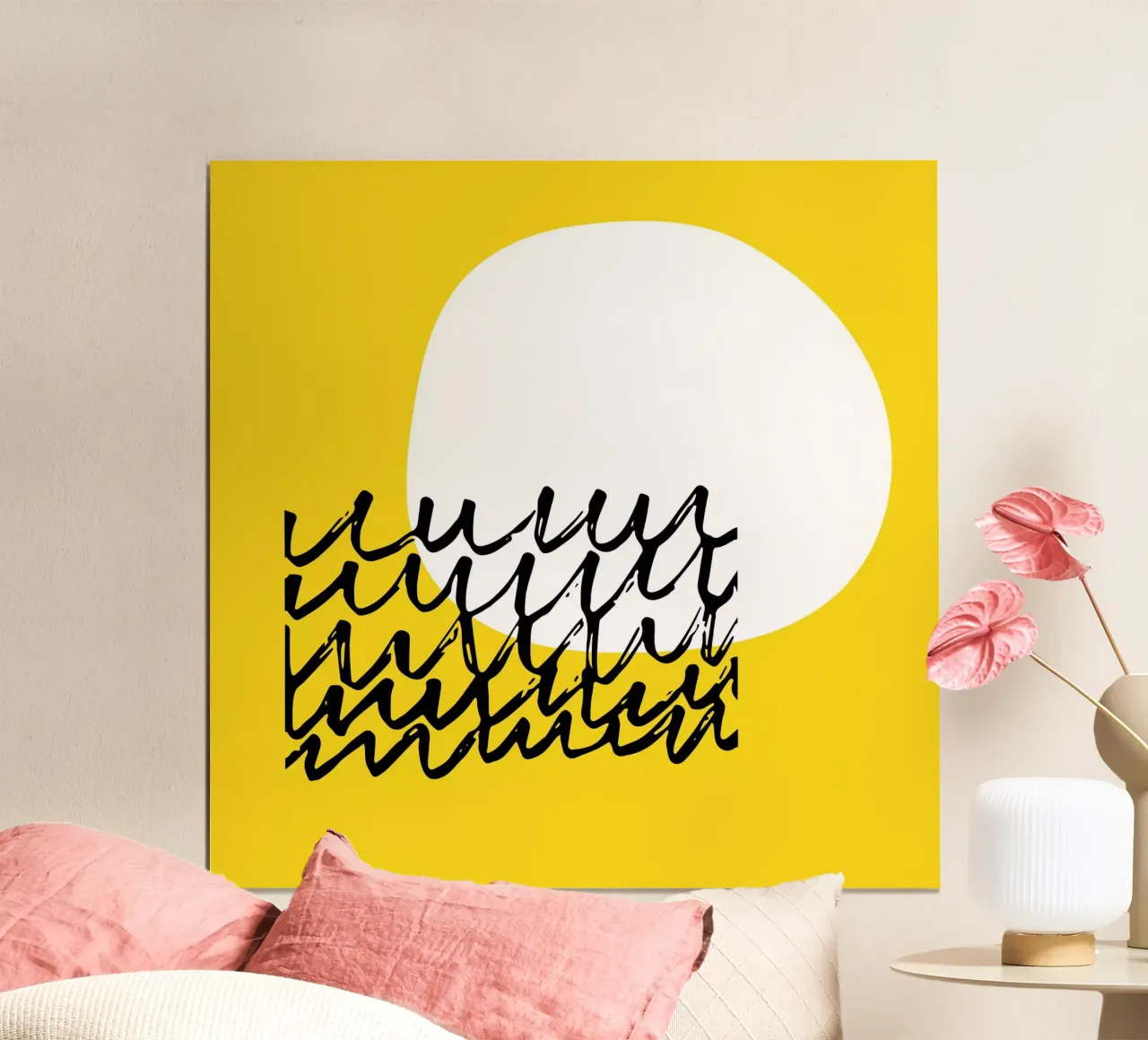 Soleil jaune minimal poster de Kim Hubball Studio