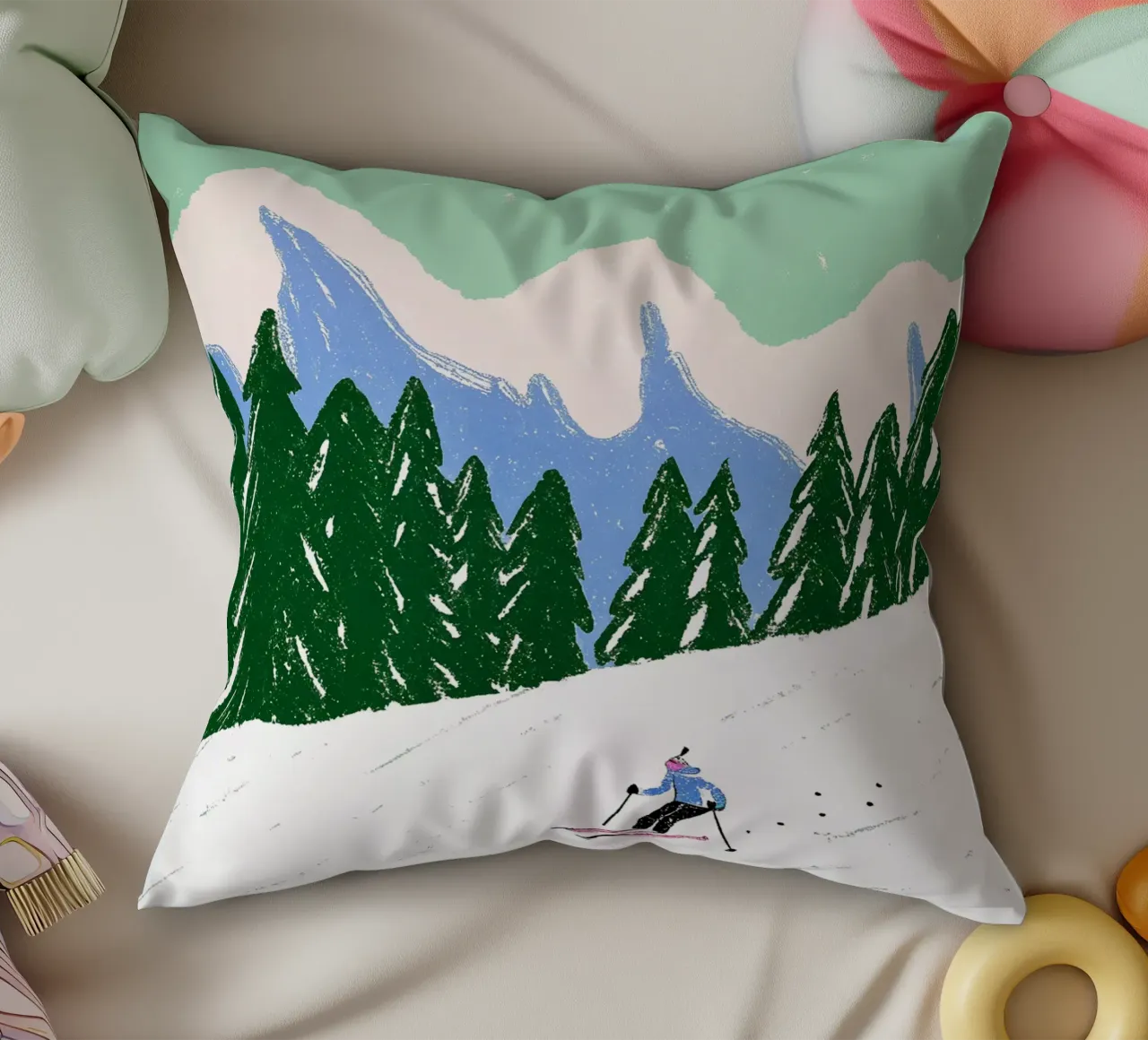Ski You Later – Bergliebe Design cuscino da Studio Sori